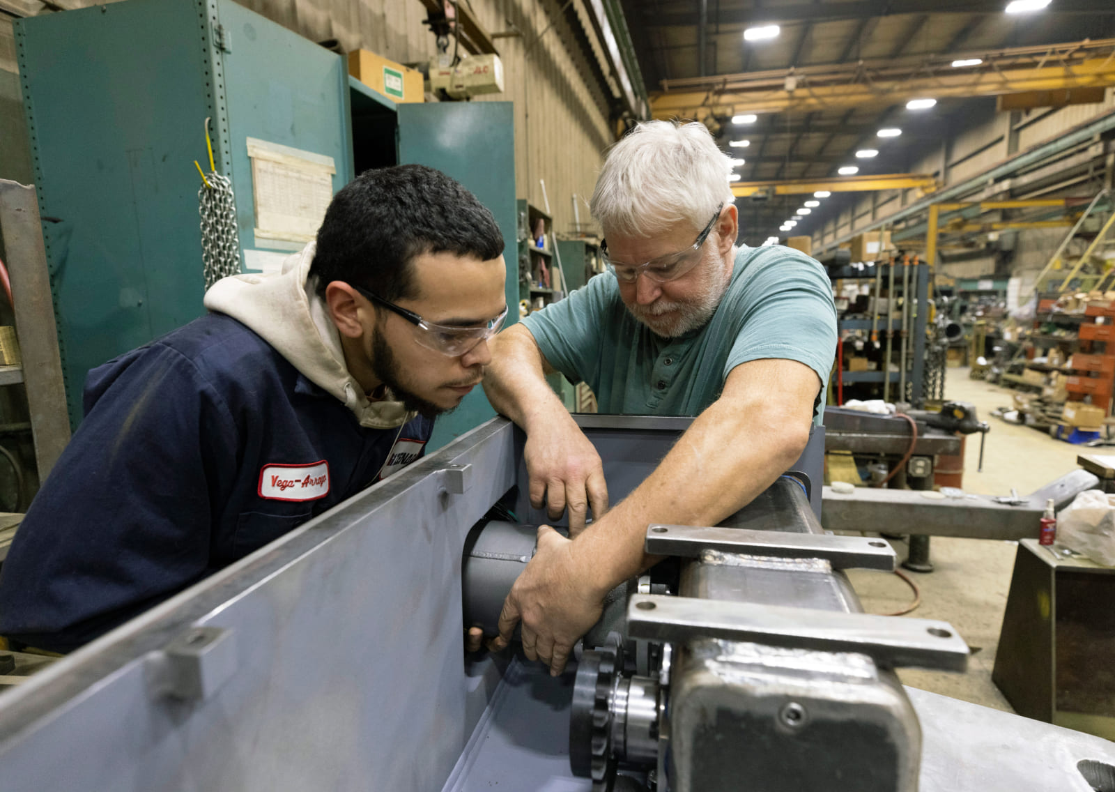 Employees in training exercise